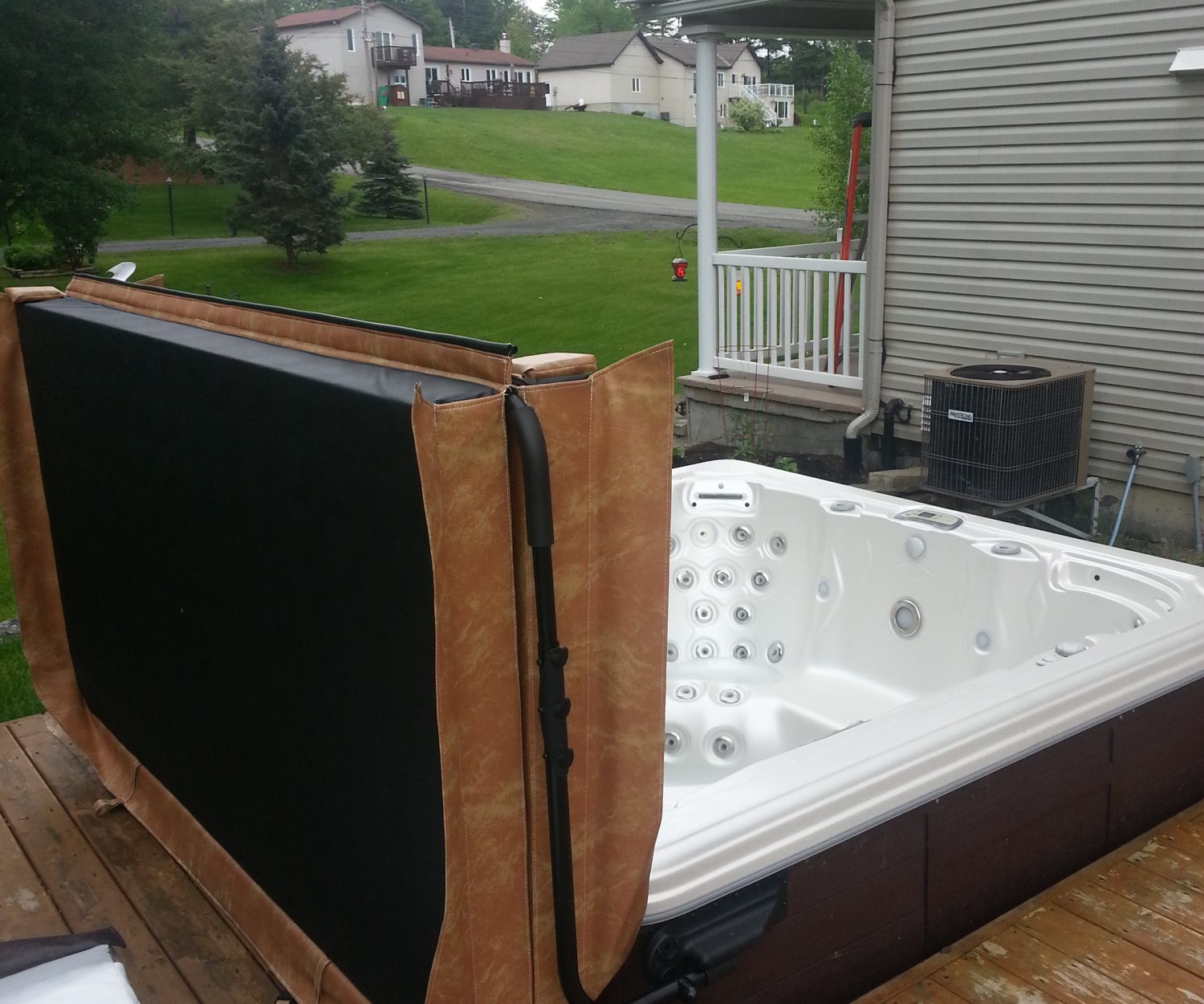 new hot tub cover with cover buddy